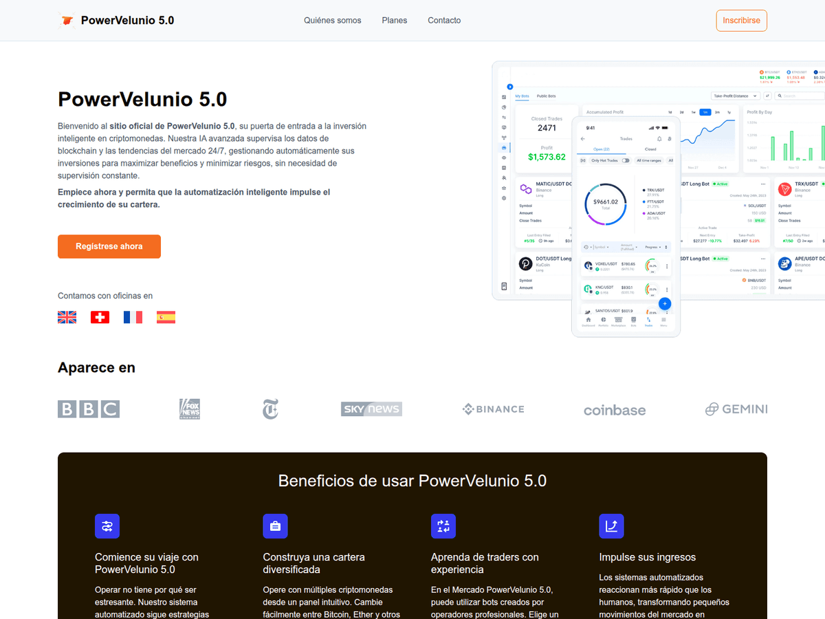 Screenshot der Webseite Powervelunio50 (powervelunio50.es)