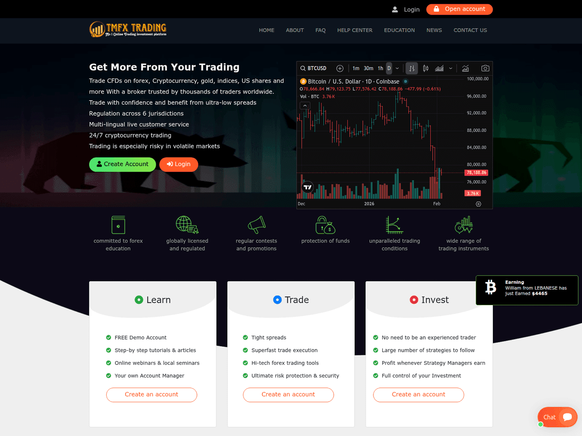 Screenshot von Tmfxtrading