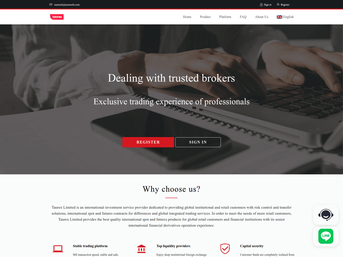 Screenshot der Webseite Taurexyd (taurexyd.com)