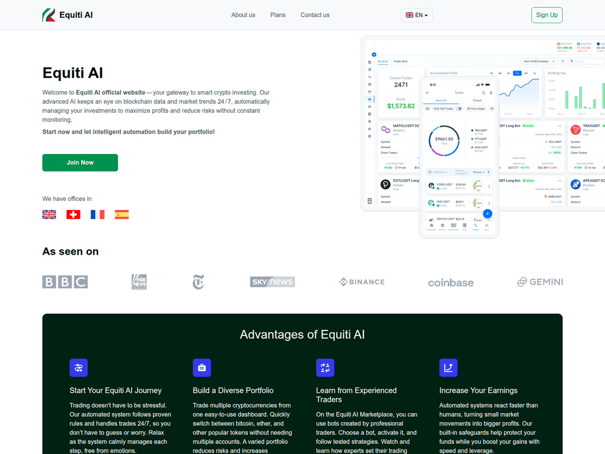 Screenshot von Equiti Ai