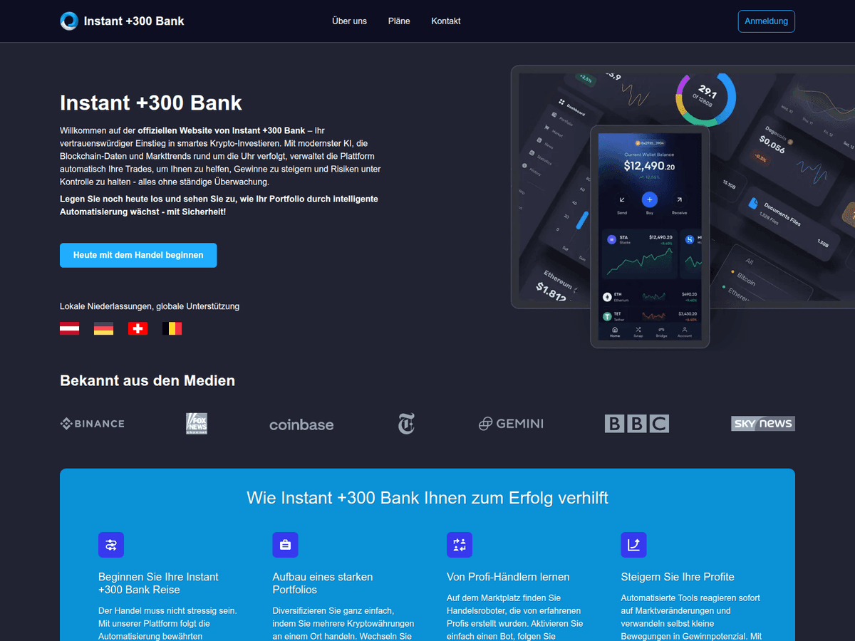 Screenshot von Instant300bank