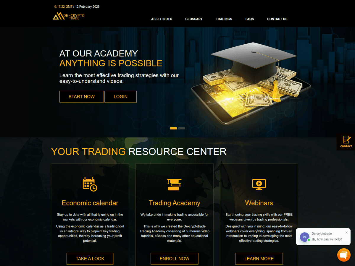 Screenshot von De Cryptotrade