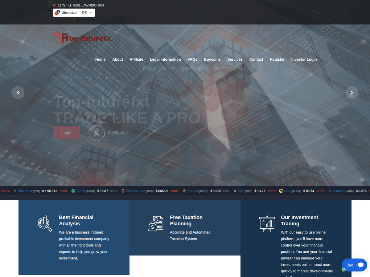 Screenshot der Webseite Top Futurefxt (top-futurefxt.net)