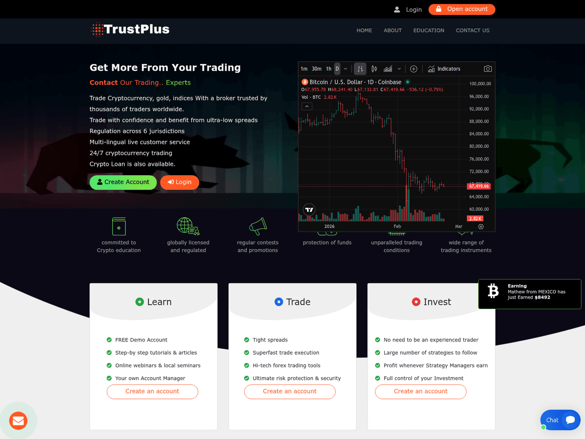 Screenshot von Trustplusinc