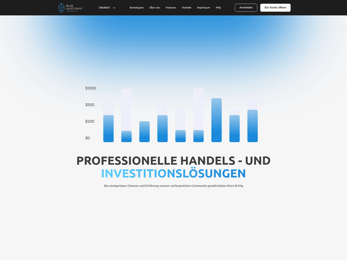 Screenshot von Blue Invest