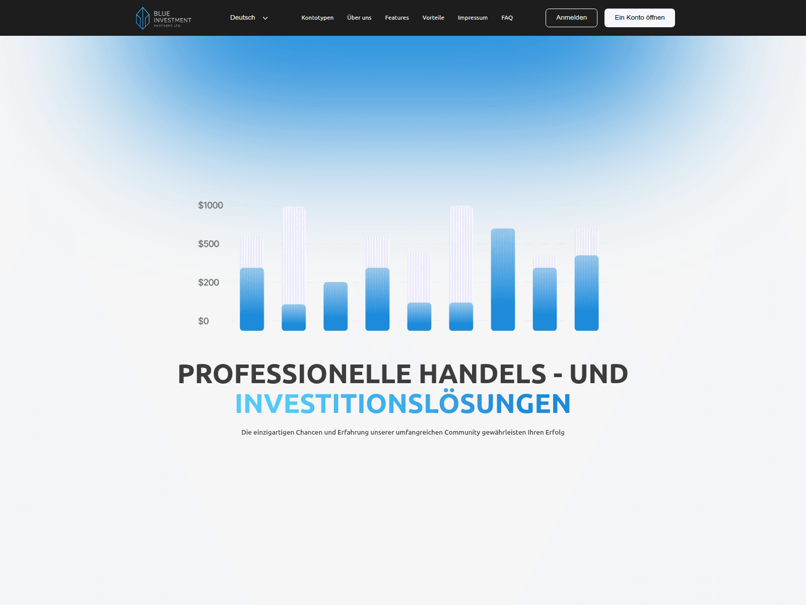 Screenshot von Blue Invest