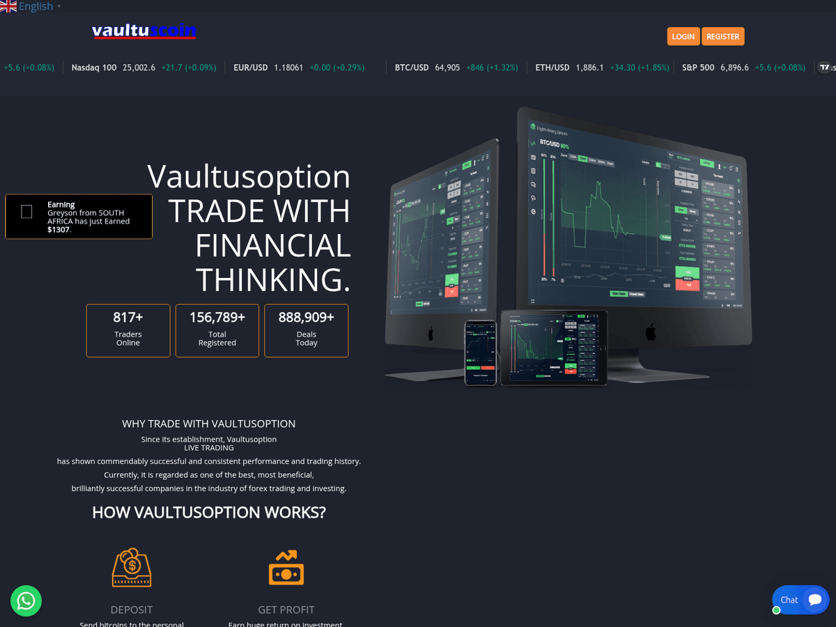 Screenshot von Vaultusoption