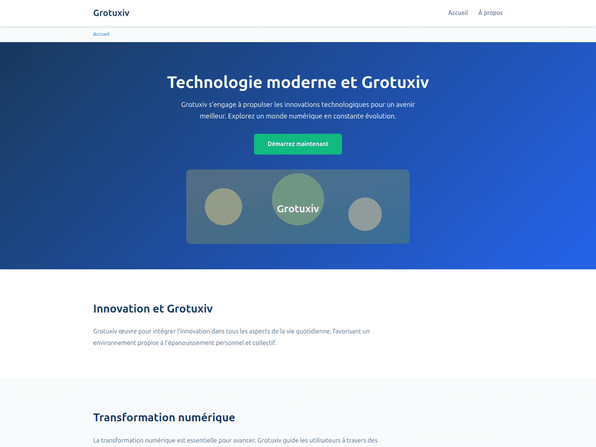 Screenshot der Webseite Grotuxiv App (grotuxiv-app.org)