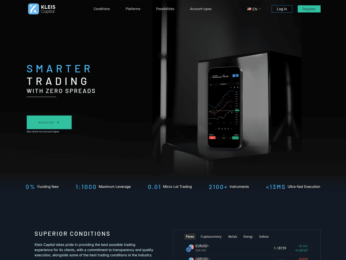 Screenshot von Kleis Capital