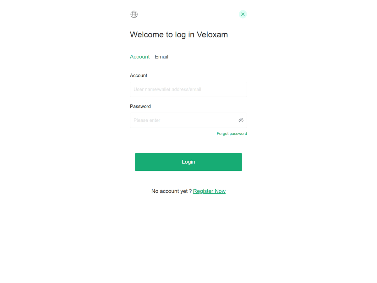 Screenshot der Webseite Veloxam (h5.veloxam.io)