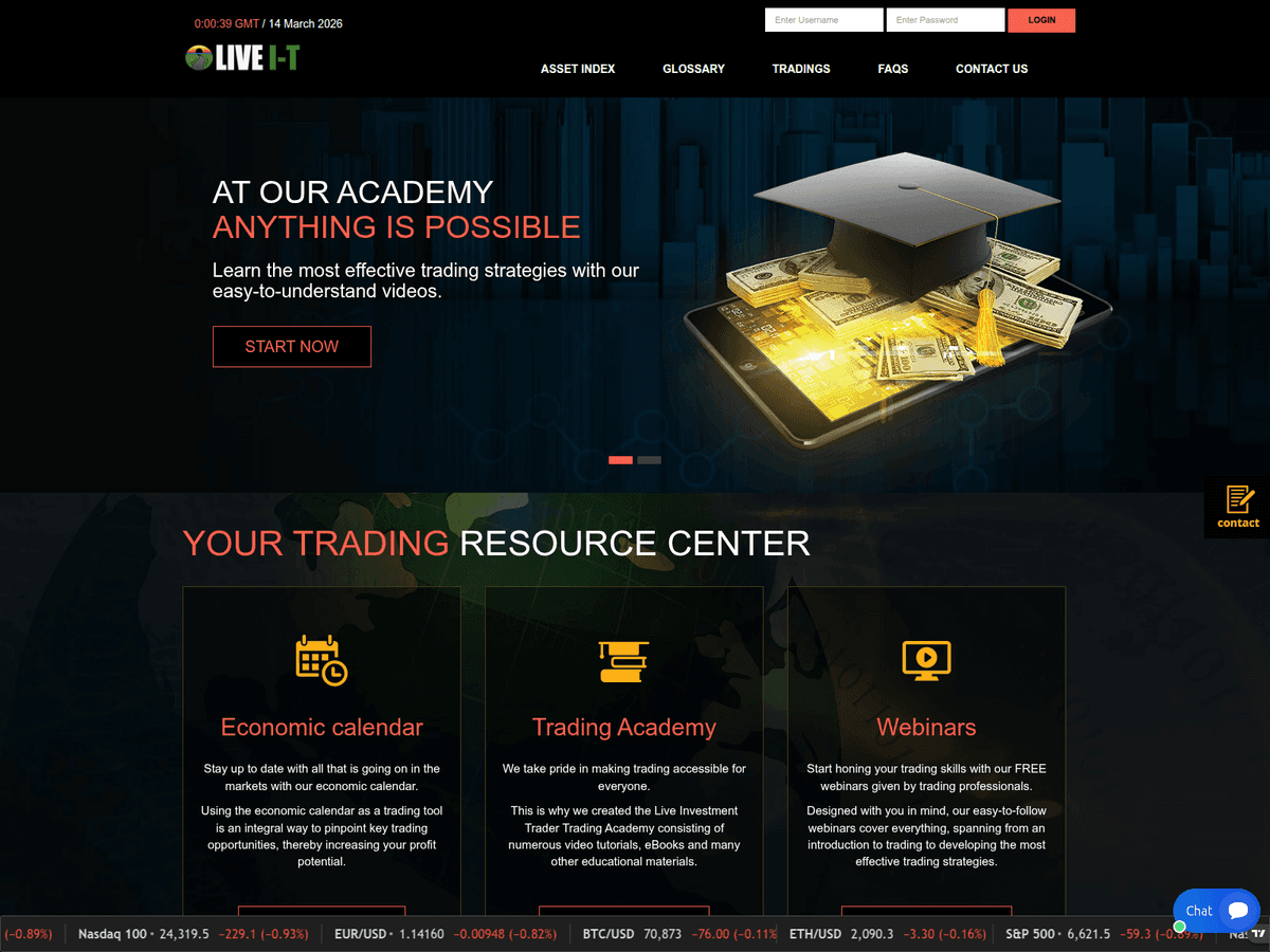 Screenshot von Liveinvesttrader