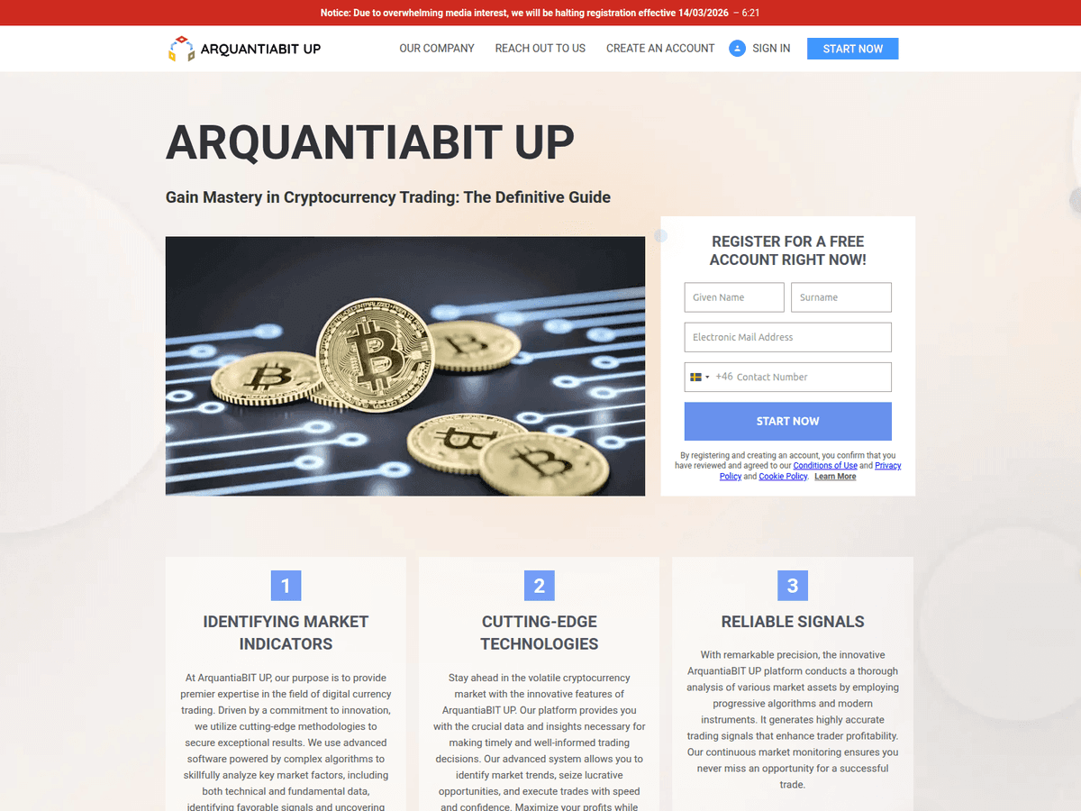 Screenshot von Arquantiabitapp