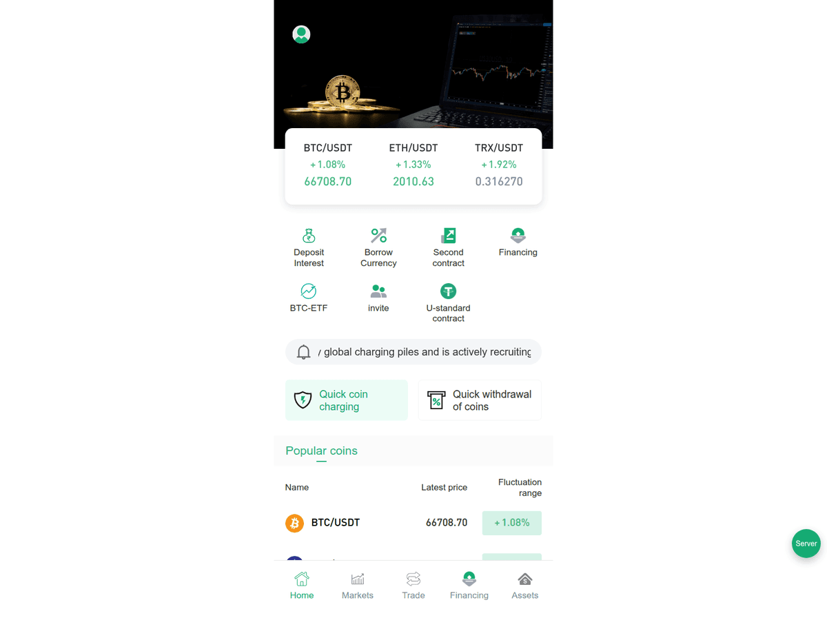 Screenshot von Biteth Exchange