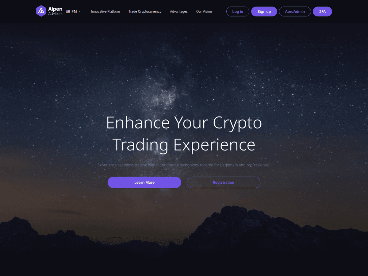 Screenshot der Webseite Alpenadvisors (alpenadvisors.io)