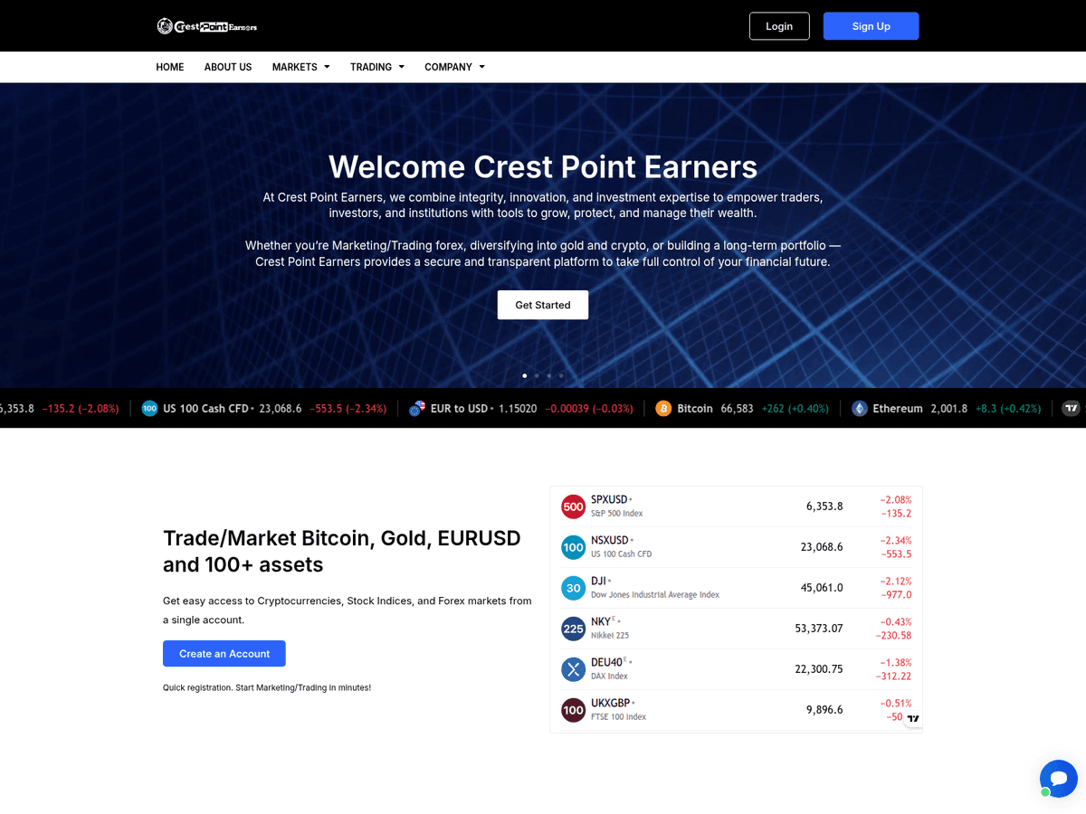 Screenshot von Crestpoint Earners