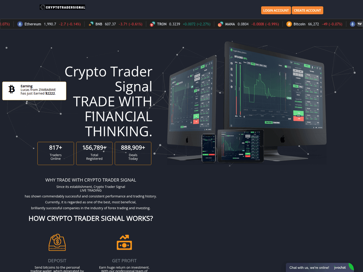 Screenshot von Cryptotradersignal