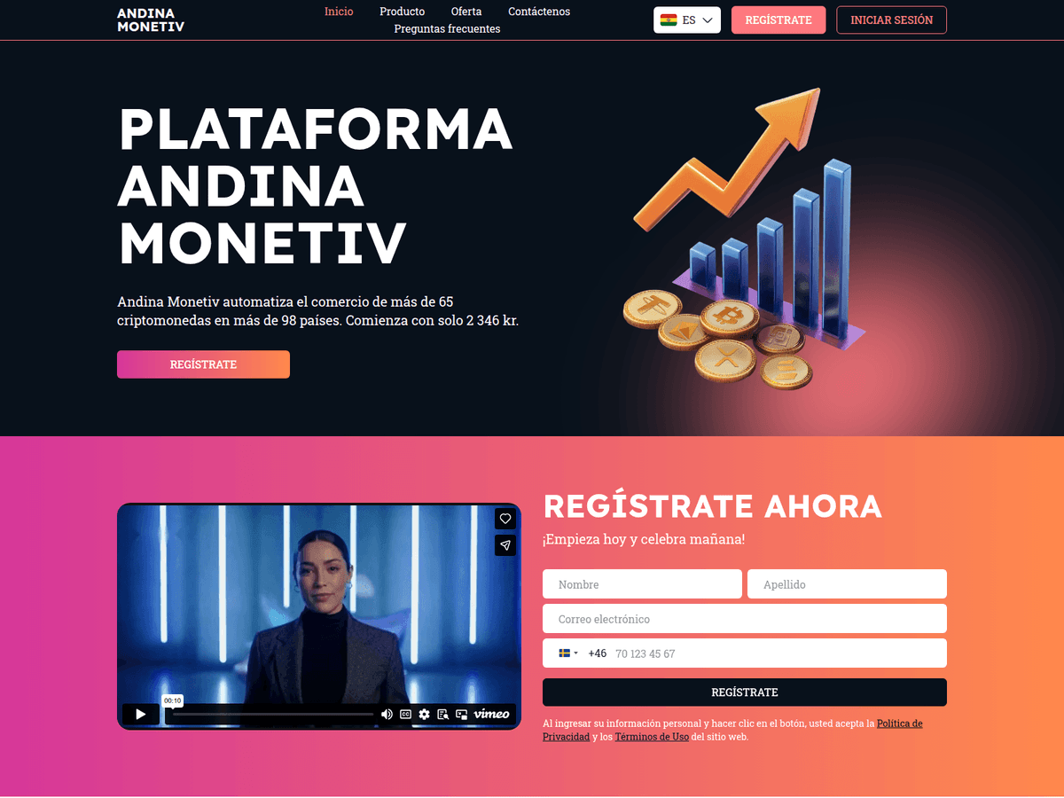 Screenshot von Andina Monetiv