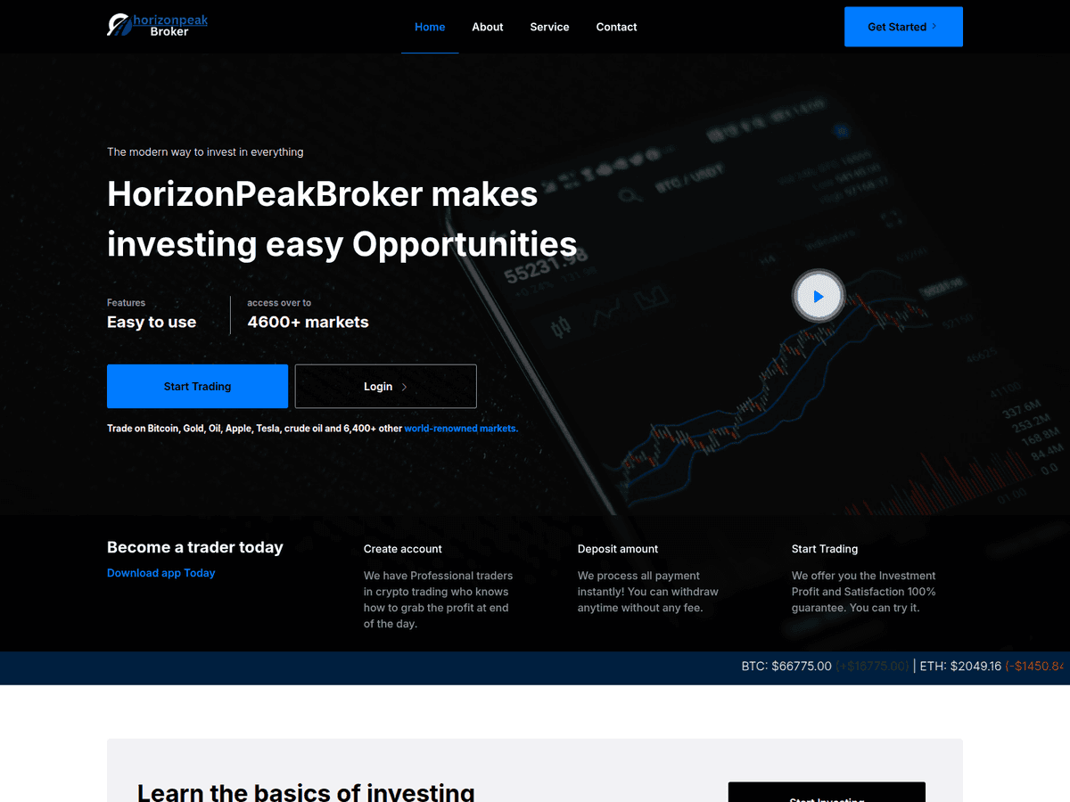 Screenshot von Horizonpeakbrokers