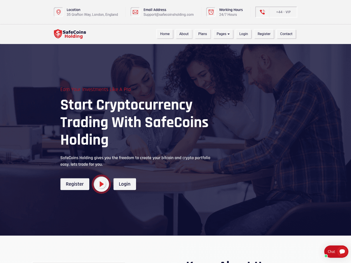 Screenshot von Safecoinsholding