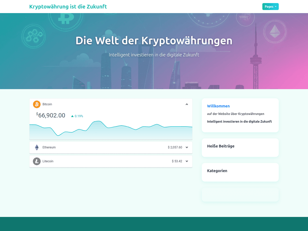 Screenshot von Cointrendline
