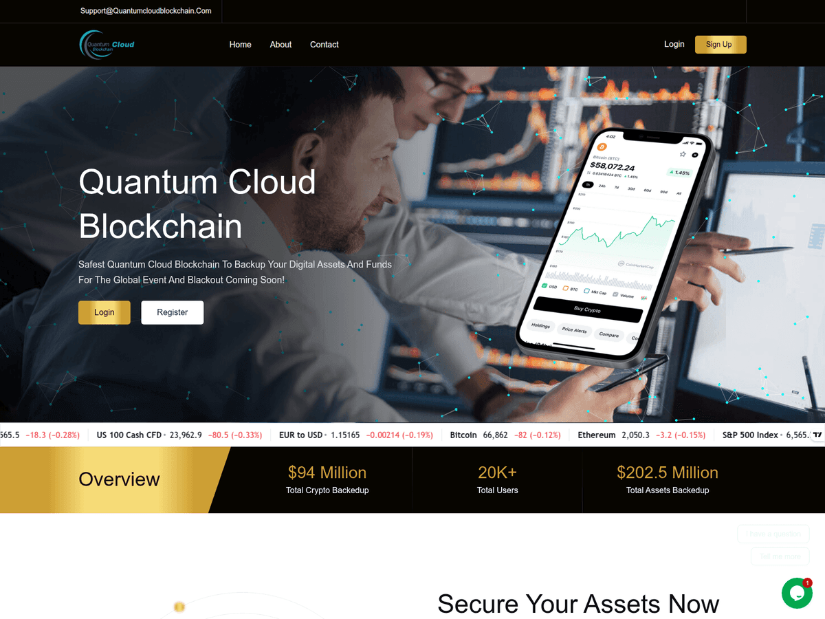 Screenshot von Quantumcloudblockchain