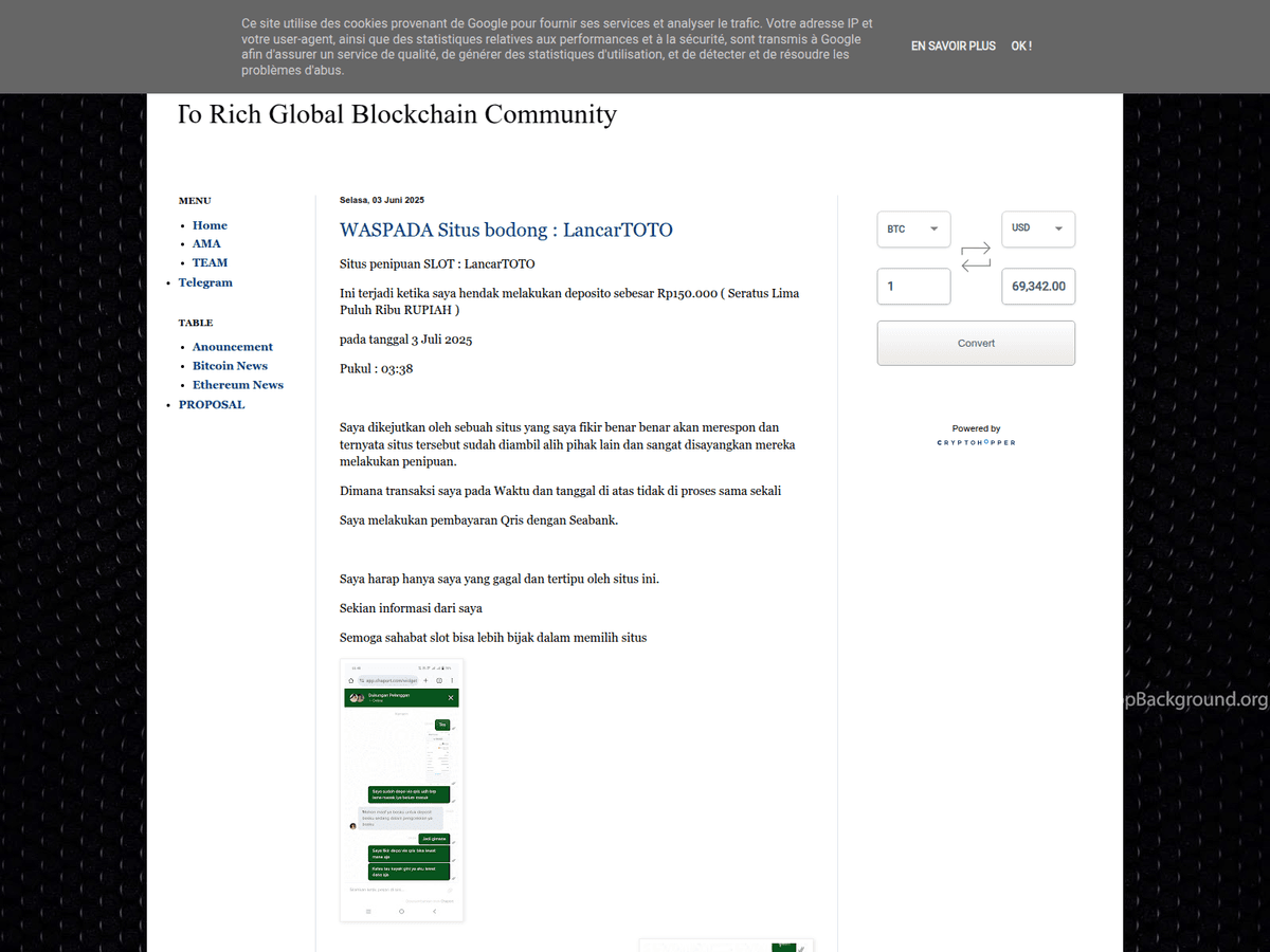 Screenshot von Blogspot