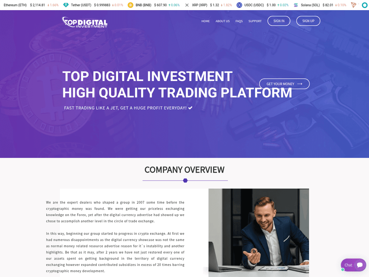 Screenshot von Topdigitalinvest