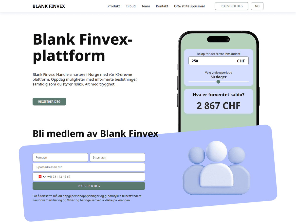 Screenshot von Blankfinvex