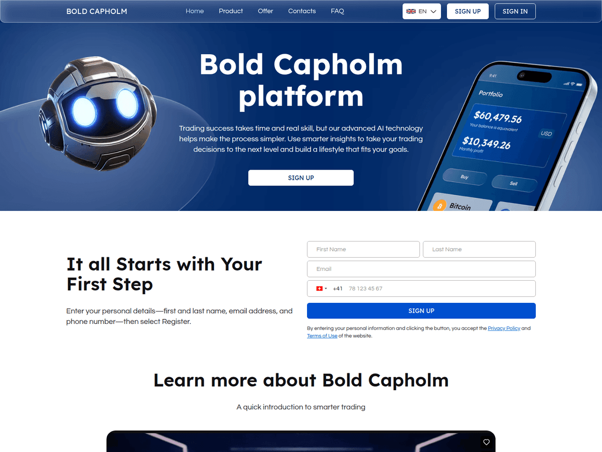 Screenshot von Bold Capholm
