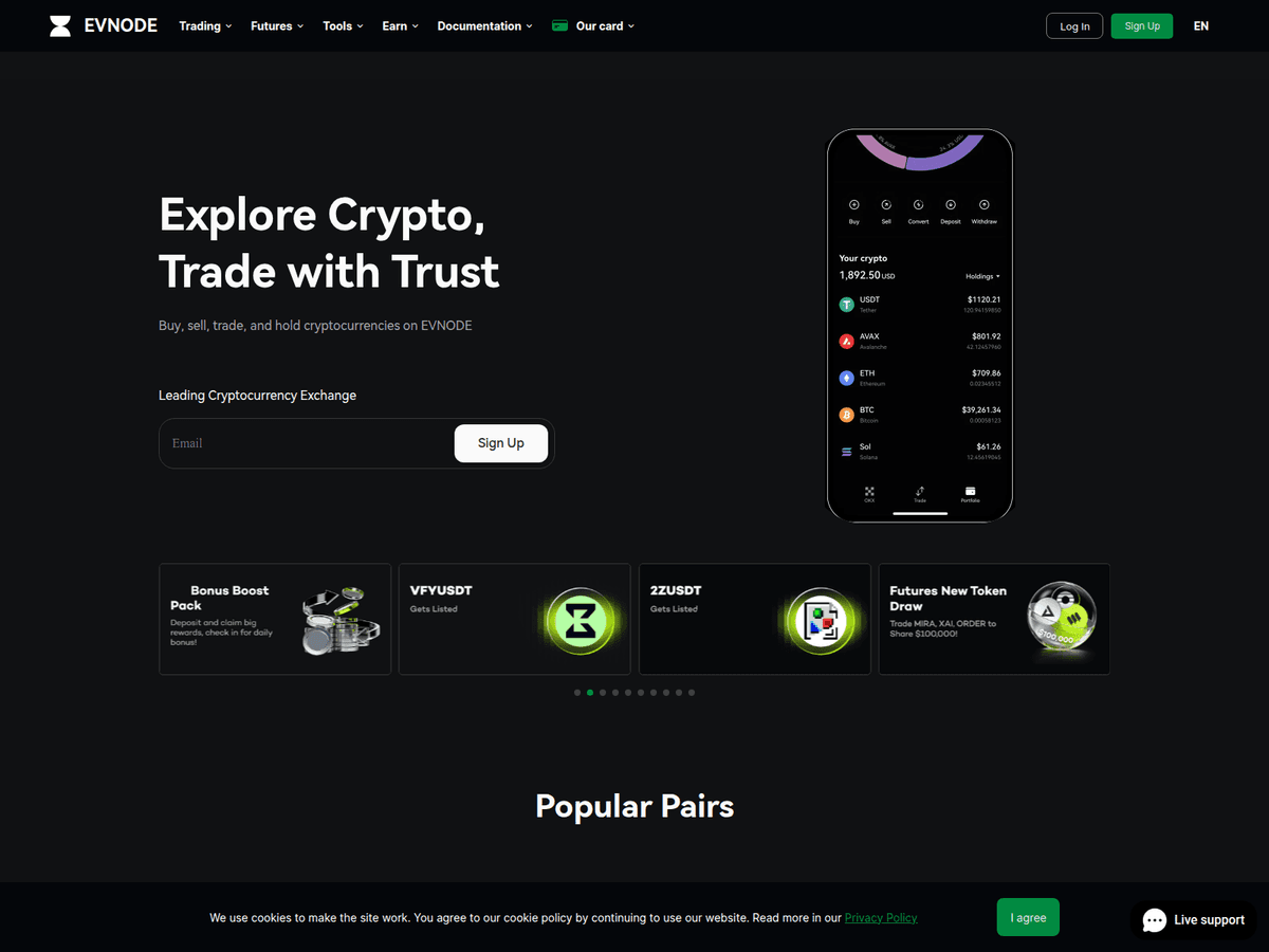 Screenshot von Evnode