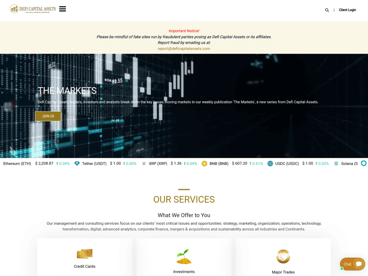 Screenshot von Deficapitalassets