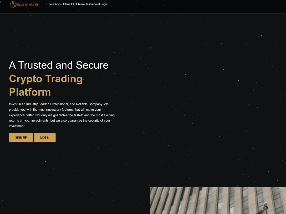 Screenshot von Legacybitinvest