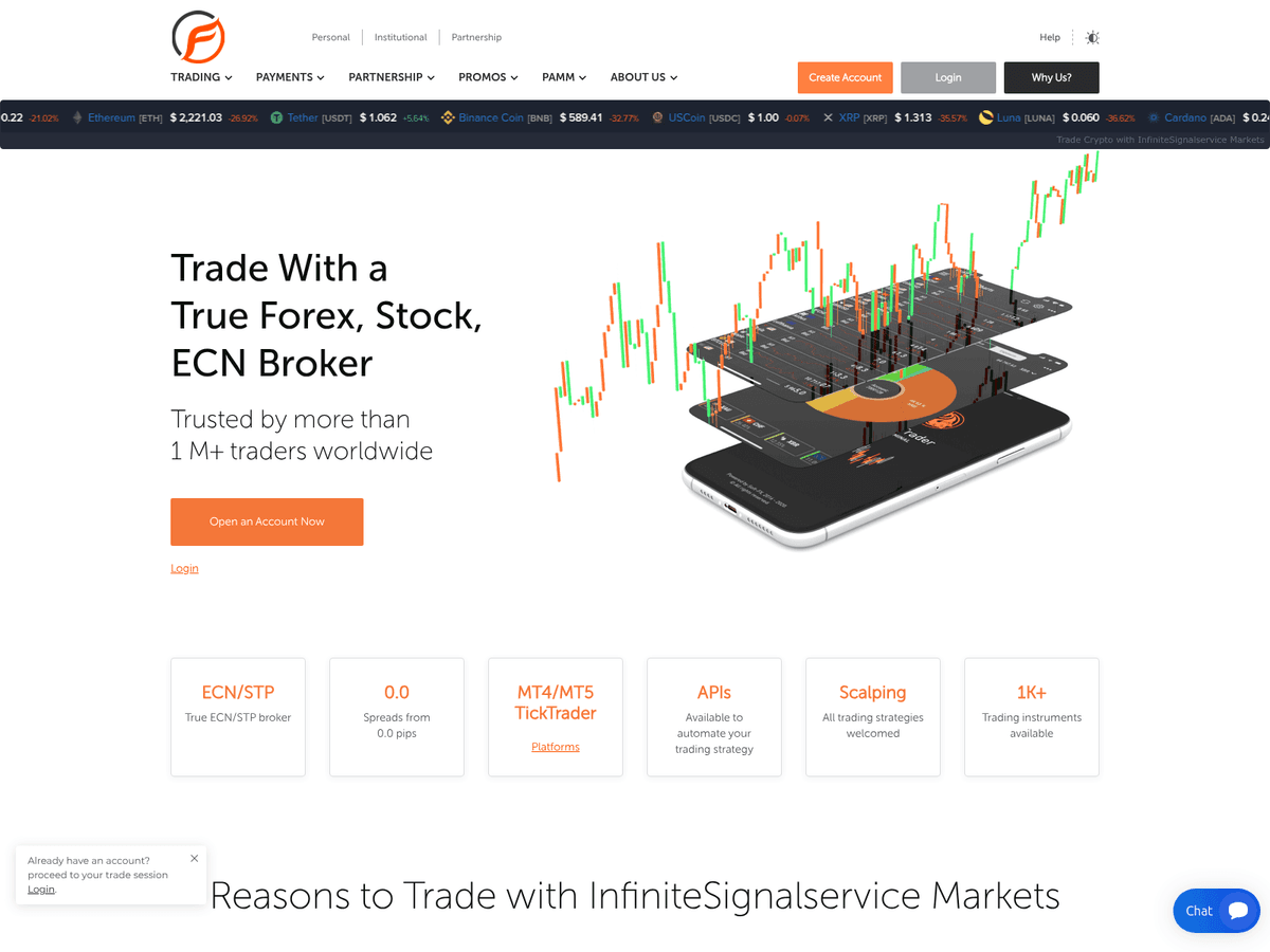 Screenshot von Infinitesignalservice