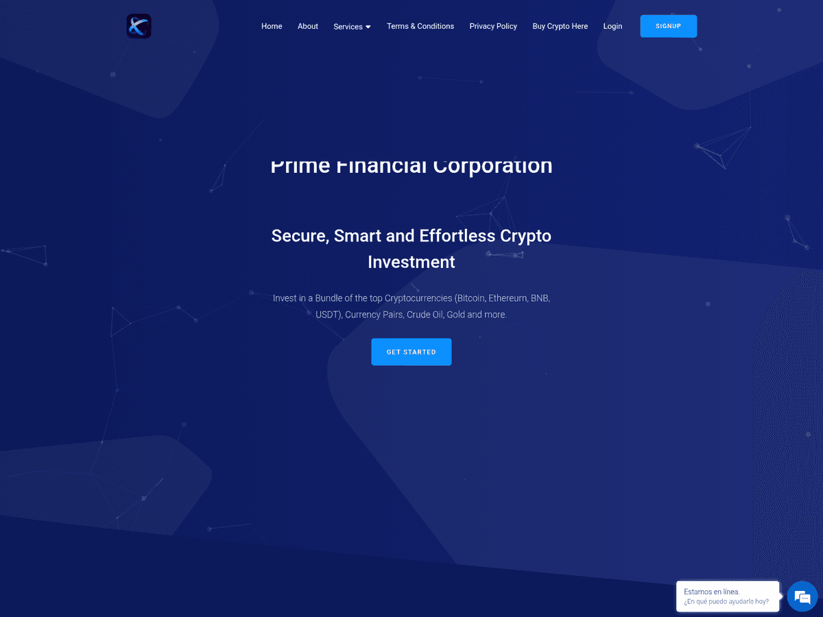 Screenshot von Primefinancialcorp
