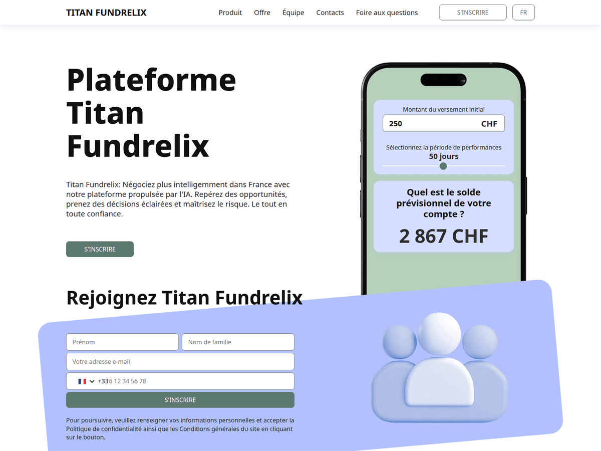 Screenshot der Webseite Titanfundrelix (titanfundrelix.org)