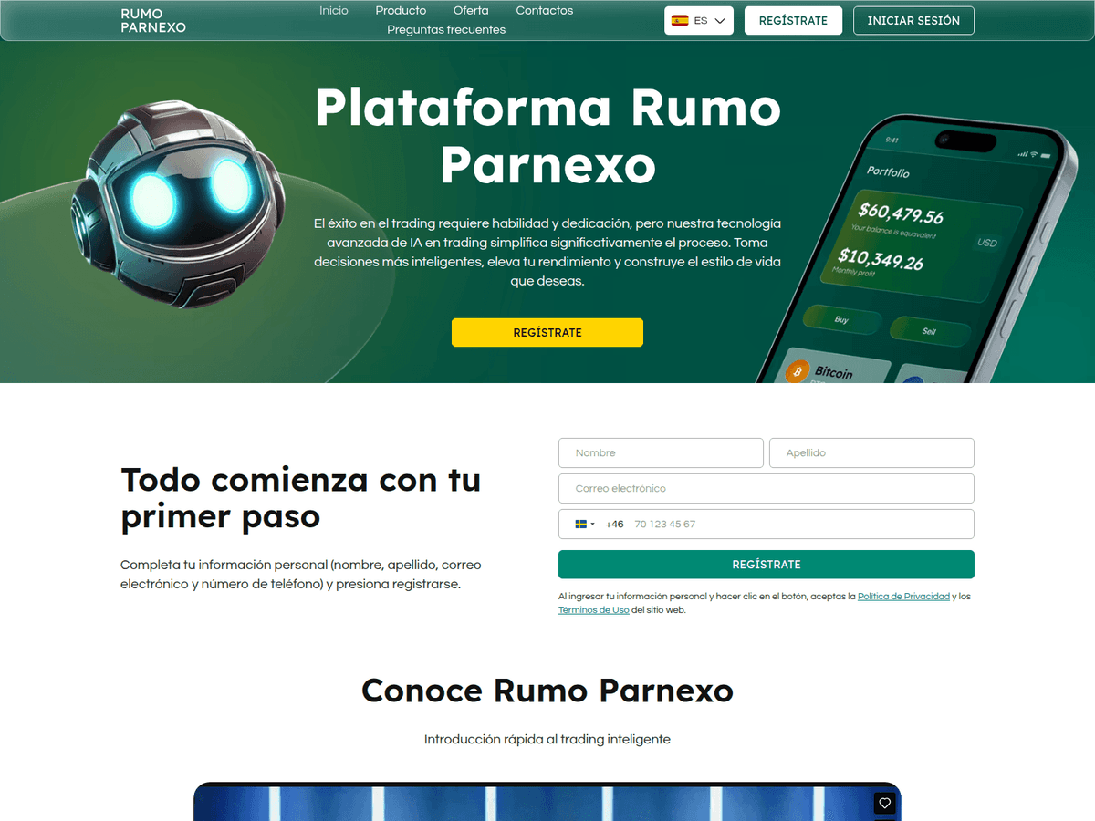 Screenshot von Rumo Parnexo