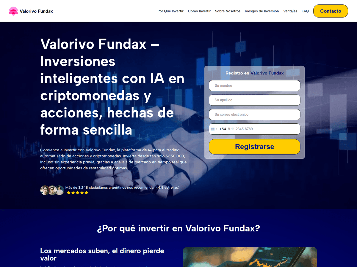 Screenshot von Valorivofundax