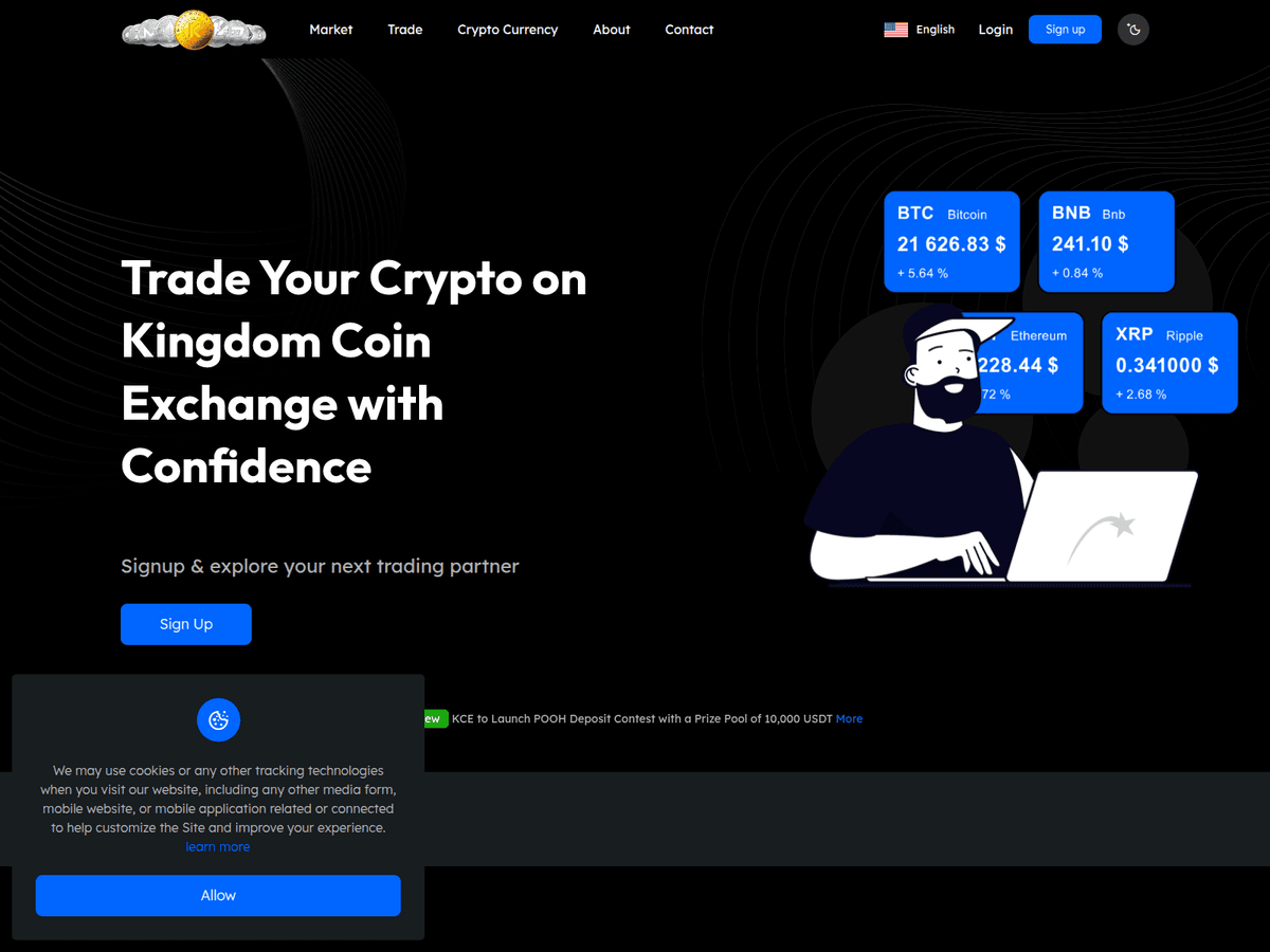 Screenshot von Kingdomcoinexchange