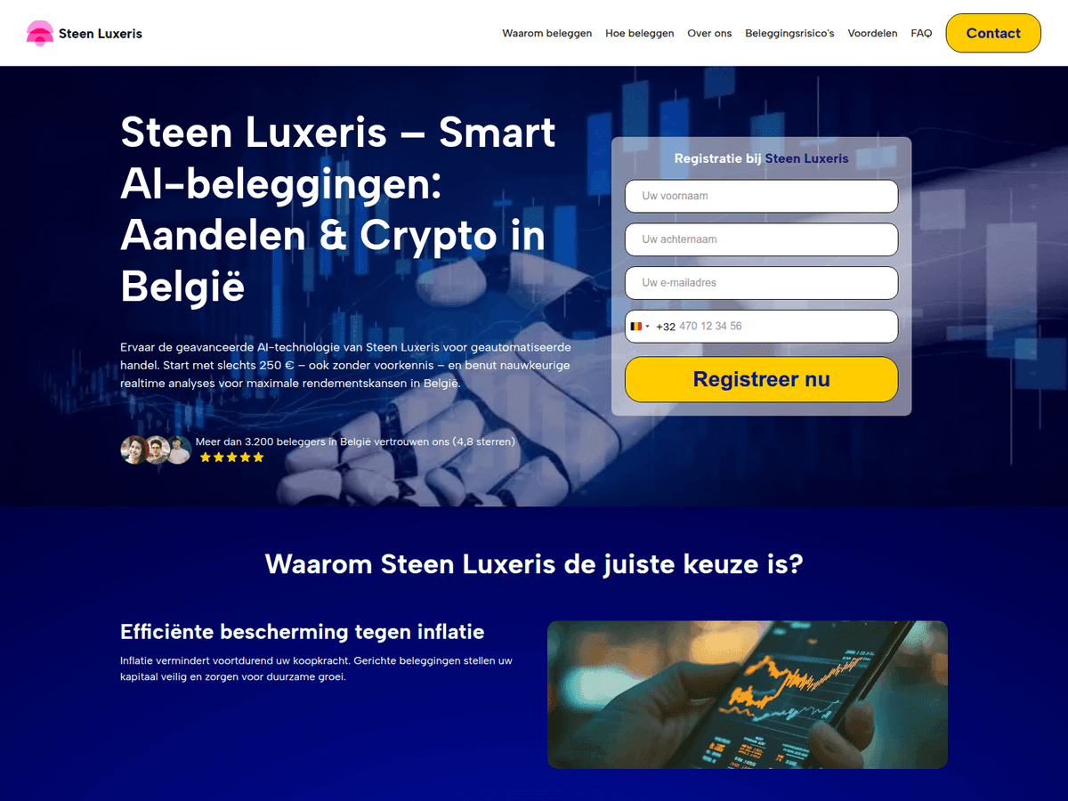 Screenshot der Webseite Steenluxeris (steenluxeris.net)
