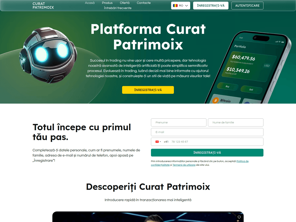 Screenshot von Curat Patrimoix