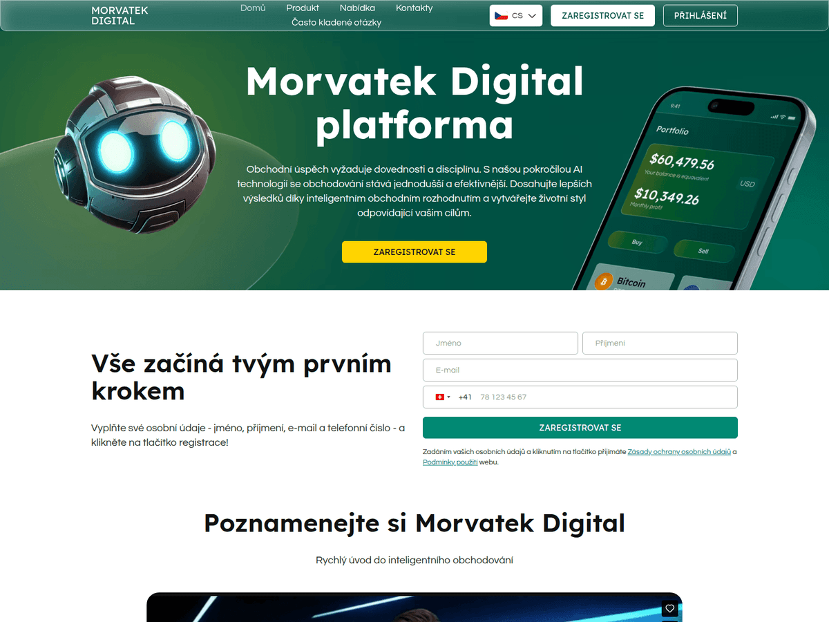 Screenshot der Webseite Morvatek Digital (morvatek-digital.net)