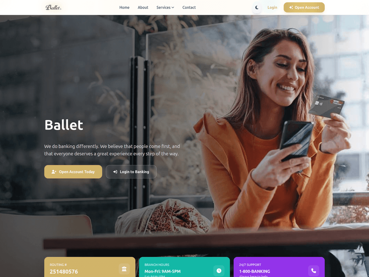 Screenshot der Webseite Balletsupport (start.balletsupport.online)