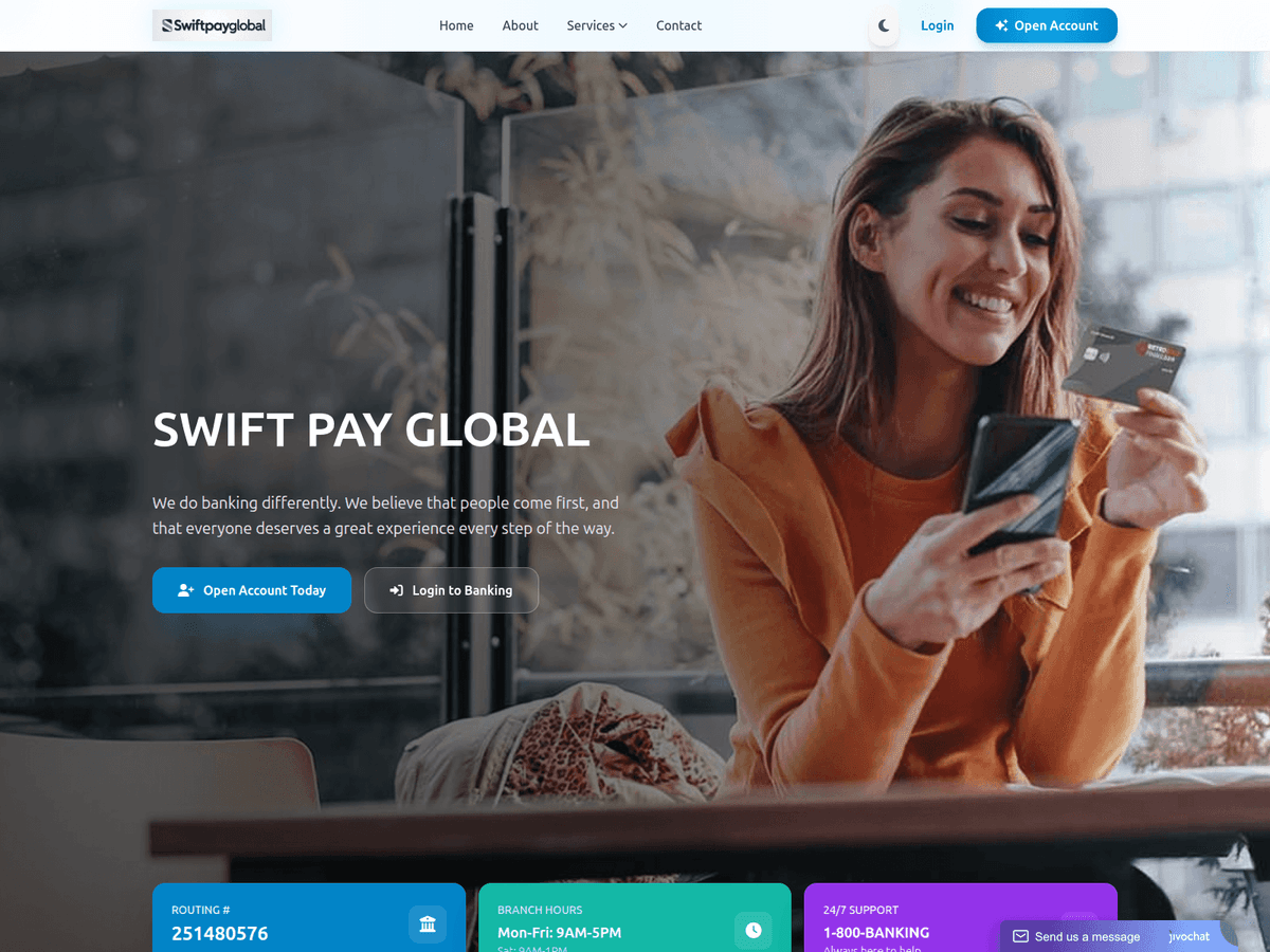 Screenshot der Webseite Swiftpayglobal (swiftpayglobal.org)