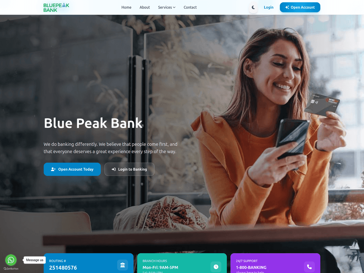 Screenshot der Webseite Bluepeakbk (bluepeakbk.org)