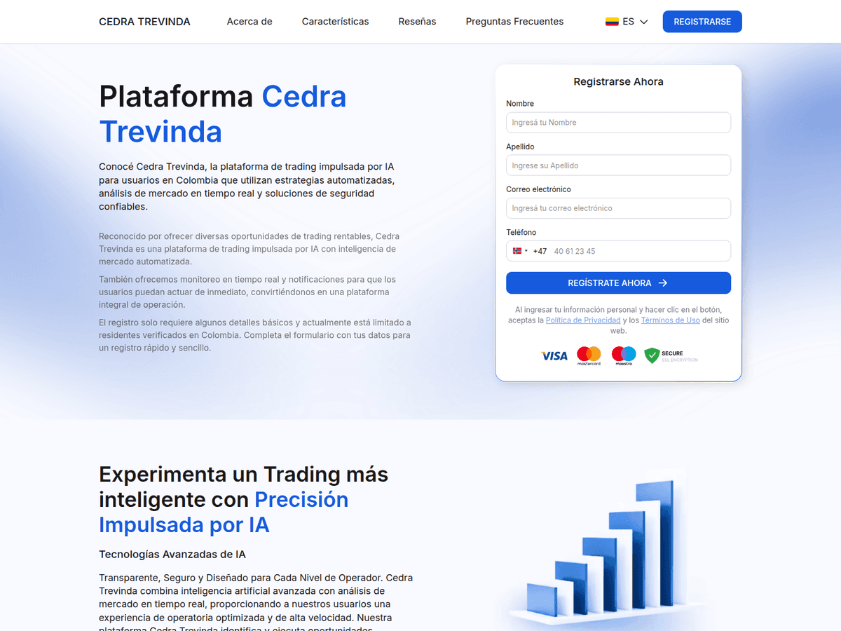 Screenshot der Webseite Cedra Trevinda (cedra-trevinda.com)
