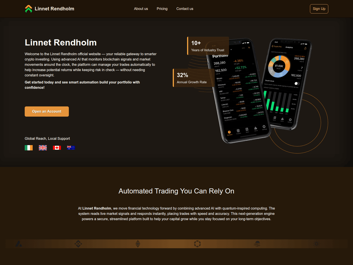 Screenshot der Webseite Rendholmlinnet (rendholmlinnet.com)