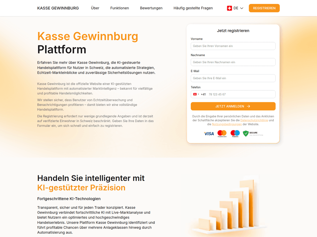 Screenshot der Webseite Kasse Gewinnburg (kasse-gewinnburg.com)