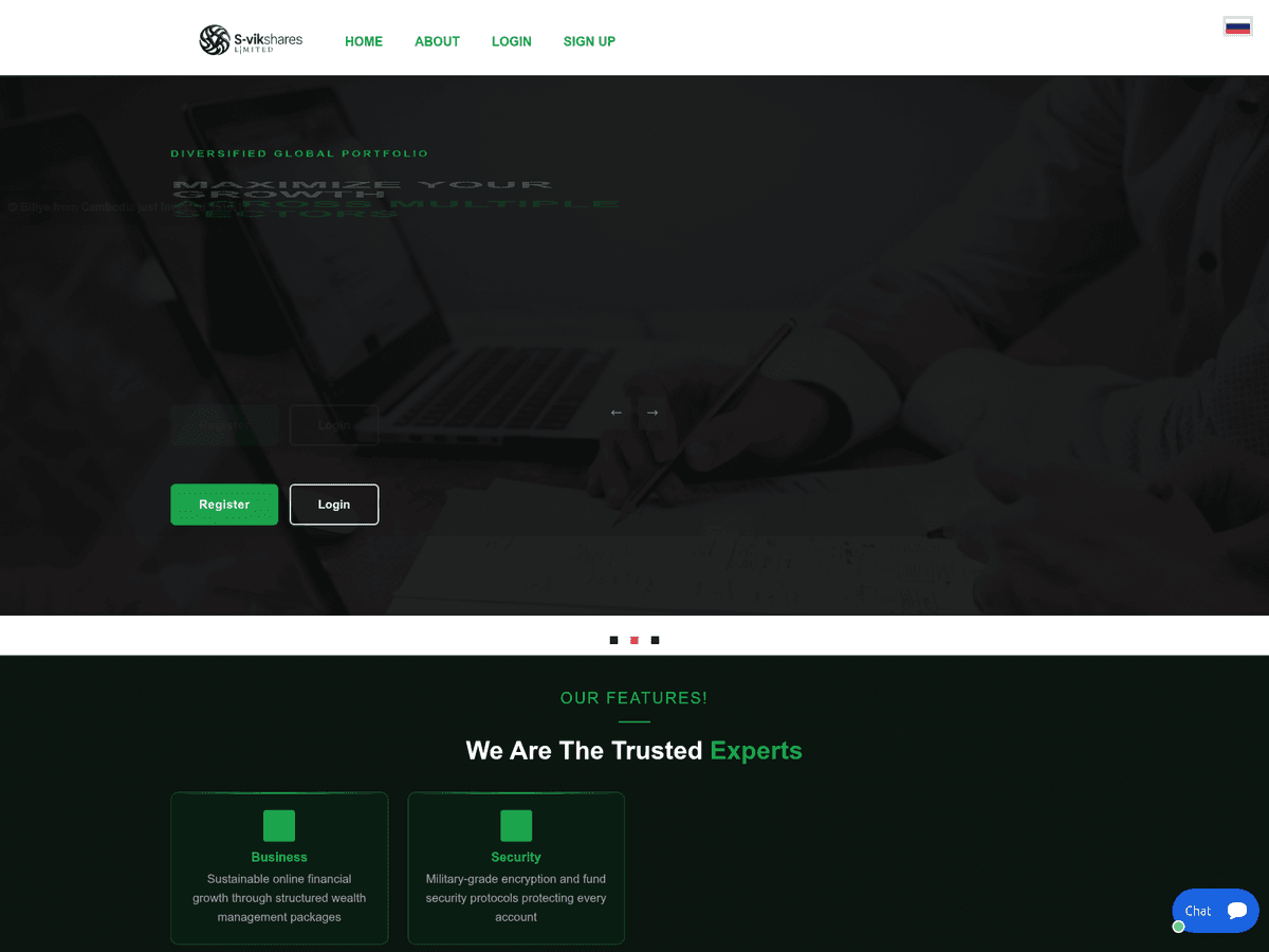 Screenshot der Webseite S Vikshares (s-vikshares.ltd)