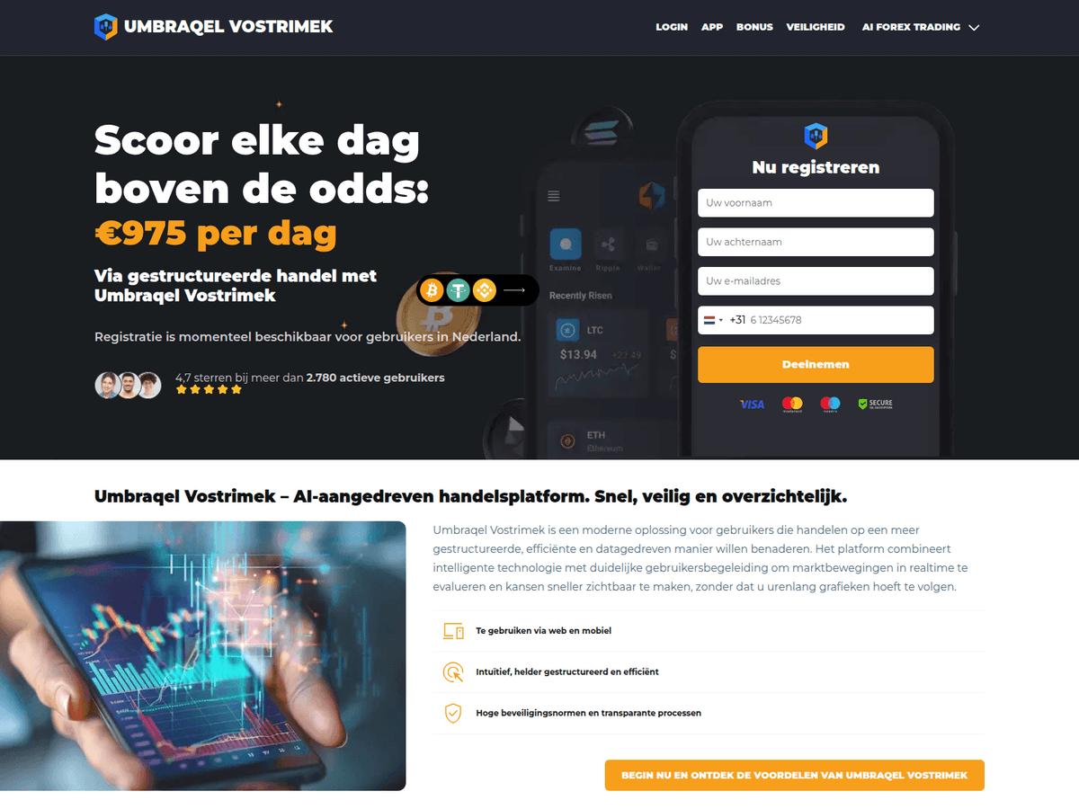 Screenshot der Webseite Umbraqelvostrimek (umbraqelvostrimek.nl)