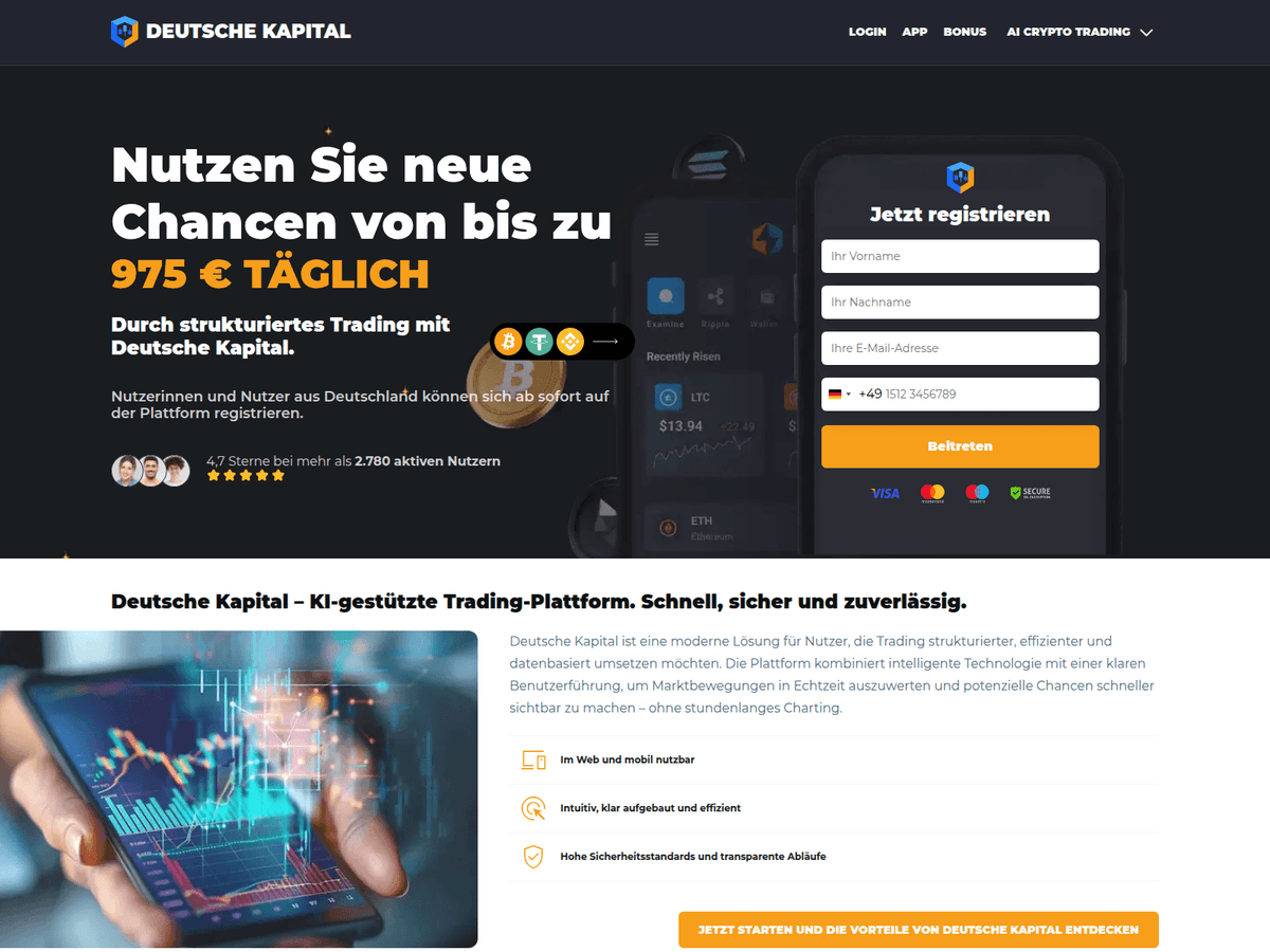 Screenshot der Webseite Deutschekapital (deutschekapital.de)